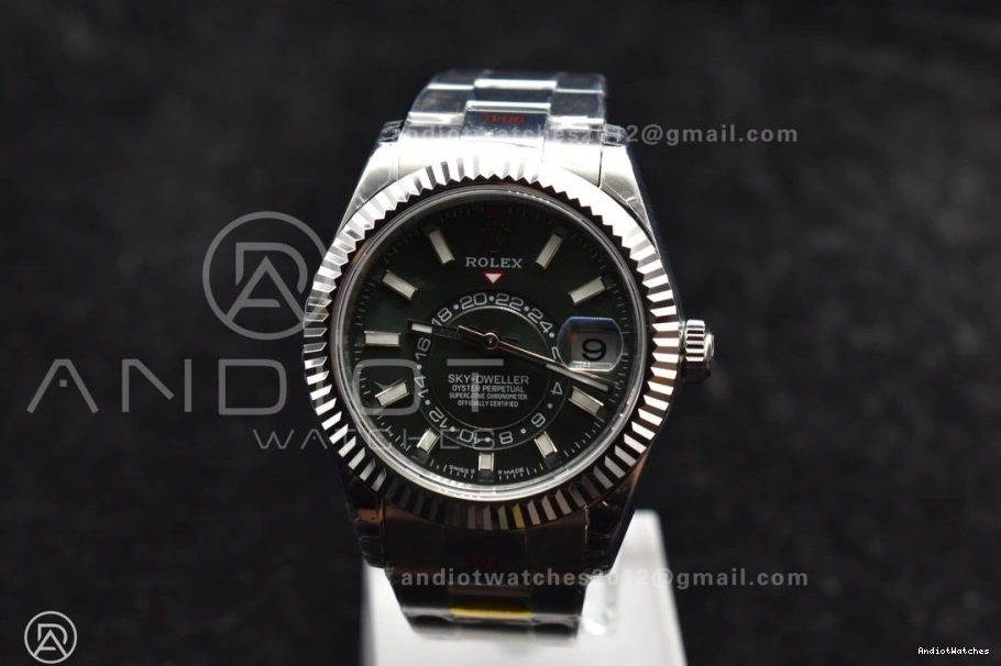 Edition Best Attractive SS Green Dial Skydweller 1109 on A23J SS Noob Bracelet Oyster 0120